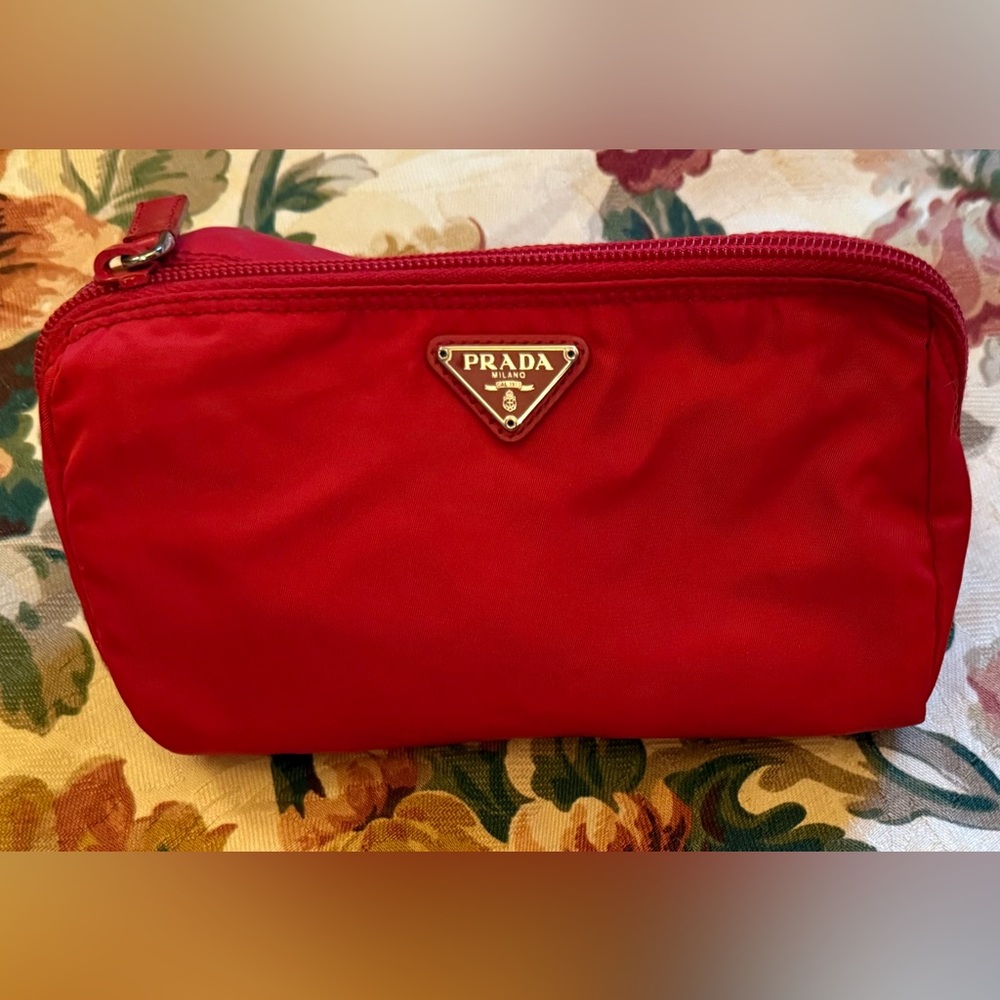 Prada Nylon Pouch, Red